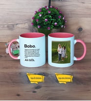 Baba Kupa Bardak Pembe Fotoğraflı Babalar Günü Hediyesi