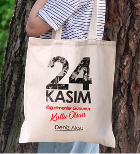 BK Gift Kişiye Özel Öğretmenler Günü Tasarımlı Kanvas Bez Çanta- 9, Öğretmene Hediye, Öğretmenler Günü