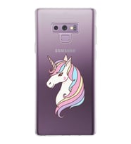 Samsung Galaxy Note 9 Kapak Unicorn Tasarımlı Şeffaf Silikon Kılıf