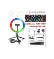 10 İnç RGB LED Selfie Işığı Mini Tripod ile Makyaj ve YouTube Çekimleri