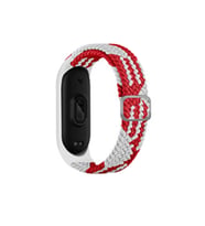 Mey İthalat® Mi Band 6 Kordon - Beyaz-Kırmızı
