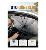 Katlanabilir Oto Güneşlik 125x65 cm UV Koruma ve Isı Yalıtımlı Ön Cam Güneş Koruyucu