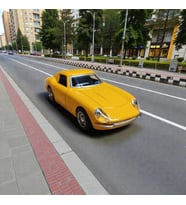 1966 Ferrari Sarı 275 GTB Metal Diecast Çek Bırak Model Araba