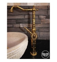 Sipahi Marble Altın İşlemeli Çanak Lavabo Bataryası