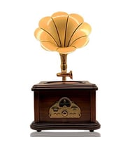 Nostaljik Radyo Gramofon Tasarımlı USB Bluetooth Hoparlör FM Radyo Şarjlı (Standart)