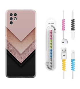 INFINIX Note 11 Pro Note 10 Hot 9 Play Kılıf Kablo Koruma Spiral Silikon Great Marble 1405