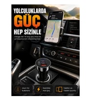 Mey İthalat® 60W Araç Şarj Cihazı Çift Type-C PD ve USB QC3.0 Hızlı Şarj Adaptörü