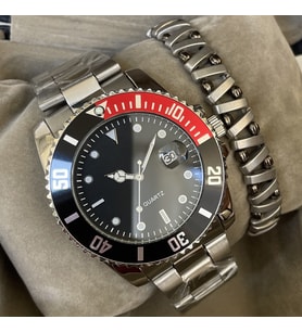 Zamanın Ötesinde Bir Stil: Hematit Bileklik ve Rolex Model Çelik Takvimli Erkek Kol Saati Erkeğe Hediye Babaya Kocaya Hediye Eşe Sevgiliye Hediye Kardeşe Arkadaşa Hediye Doğum Günü Hediyesi Yıldönümü Hediyesi