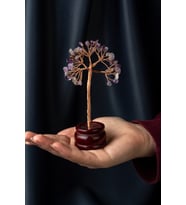 Ametist Taşı El Yapımı 4x11cm Doğal Taş Dekoratif Hayat Ağacı