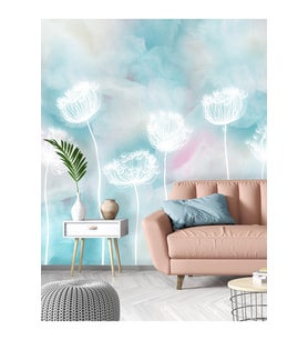 Dreamwall  Kürdan Çiçeği Desenli Silinebilir Sağlıklı Tekstil Duvar Kağıdı (Çok Renkli)