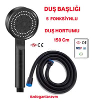 Banyo Duş Başlığı Hortumu  Armatür Ve Duş Başlığı  Spiral Hortum 150cm SET