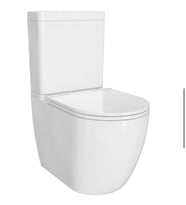 S55 DUVARA SIFIR KANALSIZ KLOZET+REZERVUAR+İÇ TAKIM+KLOZET KAPAĞI SET (Beyaz)