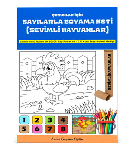Çocuklar İçin Sayılarla Boyama Seti (Sevimli Hayvanlar)