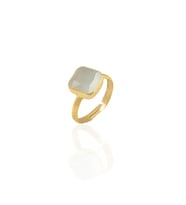 Kadir Jewellery 22 Ayar Altın Kaplama Zirkon Taşlı Kadın Minimal Yüzük