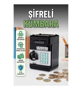 Elektronik Şifreli ATM Kumbara – Otomatik Kağıt Para Çekme ve Sesli Işıklı Kasa