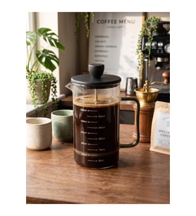 Siyah Bambu Kapaklı French Press 600 ML