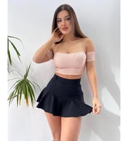 Pudra Simli Kumaş Büstiyer