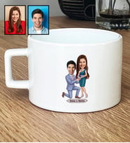 Kişiye Özel Karikatürlü Evlenme Teklifi Sevgililer Lüks Fincan Sevgililer Günü Hediyesi