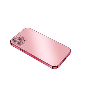 Schulzz Apple iPhone 11 Kılıf Kamera Korumalı Parlak Renkli Kare Kaplama Yumuşak (Pembe)