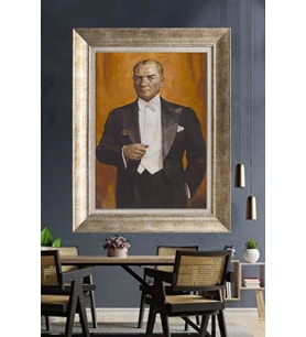 Gümüş Çerçeveli Atatürk Tablo za270