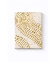 Bohem Dekoratif Alçı Dokulu Tablo Altın Işıltılı Modern Duvar Dekoru 35x50