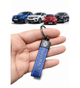 Renault Ve Logolu Anahtarlık SUNİ Deri (LACİVERT) (Standart)