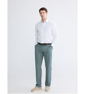 LCWAIKIKI Classic Yeşil Standart Kalıp Gabardin Erkek Chino Pantolon