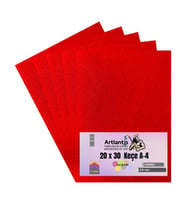 Kırmızı Keçe A4 2 mm 20x30 cm 5 li 1 Paket Okul Kreş Etkinlik
