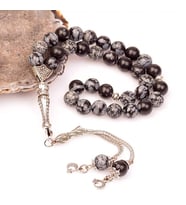 Obsidyen Taşı Tesbih - 8 mm / Kar Tanesi Obsidyen