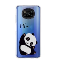 Poco X3 NFC Uyumlu Sevimli Panda Desenli Şeffaf Telefon Kılıfı