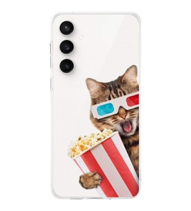 PrintiFy Samsung Galaxy S23 Fe ile Uyumlu Kedi 1 Kamera Korumalı Şeffaf Kılıf