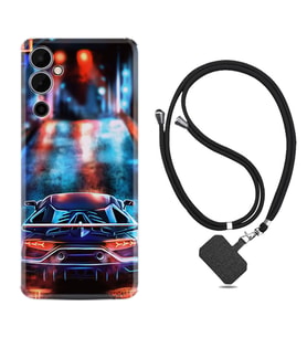Tecno Pova Neo 2 Kılıf Silikon Boyun Askılı İpli Desenli Silikon Neon Cars 1724
