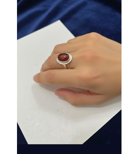 Gümüş akik taşlı yüzük hs1252b3
