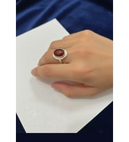 Gümüş akik taşlı yüzük hs1252b3