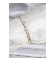 Mey İthalat® 14K Gold Renk Kaplama Zirkon Taşlı Baget Model CM Kadın Bileklik