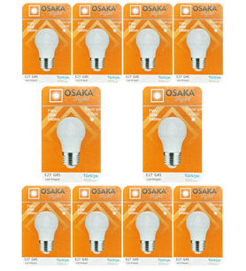 (10 Adet) Osaka 7W (50W) Beyaz Işık E27 Duylu (Kalın Duy) Led Ampul