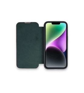 iPhone 13 Pro Max Kılıf Dolpin Kapaklı - Koyu Yeşil