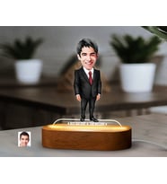 BK Gift Kişiye Özel Baba Karikatürlü Dekoratif 3D Biblo LED Işıklı Gece Lambası-2, Babaya Hediye, Babalar Günü Hediyeleri