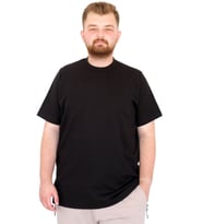 Mode XL Büyük Beden Erkek T-Shirt Bisiklet Yaka Dore U25034 Siyah