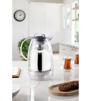 1.5 LT Isı Yalıtımlı Çay Ve Soğuk Su Termosu Şeffaf (12 Saat Sıcak Tutar& İçi Camdır)