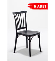 6 Adet Violet Siyah Sandalye / Balkon-Bahçe-Mutfak