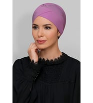 Gül Kurusu Pratik Hazır Geçmeli Tesettür Bone Sandy Kumaş Çapraz Büzgülü 1801_18