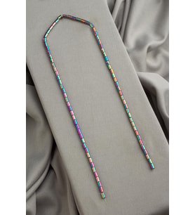 Hematit Doğal Taş Parlak Gökkuşağı Silindir Kesim 3x5mm Dizi [AA]
