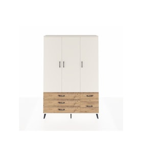 Arges Dolap 5 Raflı 5 Çekmeceli Tek Askılı 132x30x195 Aytaşı-Aytaşı/Çam