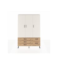 Arges Dolap 5 Raflı 5 Çekmeceli Tek Askılı 132x30x195 Aytaşı-Aytaşı/Çam