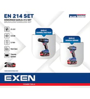EXEN EN 214 SET - 21V 4Ah Kömürsüz Şarjlı Makina 2'li Set EX018026