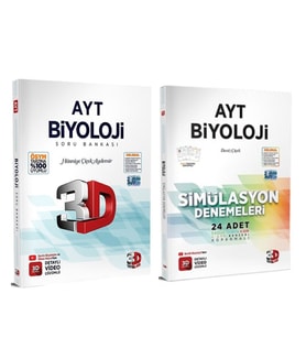 3D AYT Biyoloji Soru Bankası ve Deneme Seti 2 Kitap