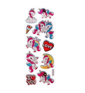 Sticker Kabartmalı Stiker Defter, Planlayıcı Etiket Unicorn Dondurma (cb400) 16x7 cm