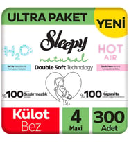 Sleepy 4 Beden Külot Bez Natural Double Soft Ultra Paket 100x3 300 Adet
