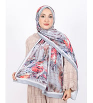 Luissa Bambu Kraş Şal Pastel Desen Gri